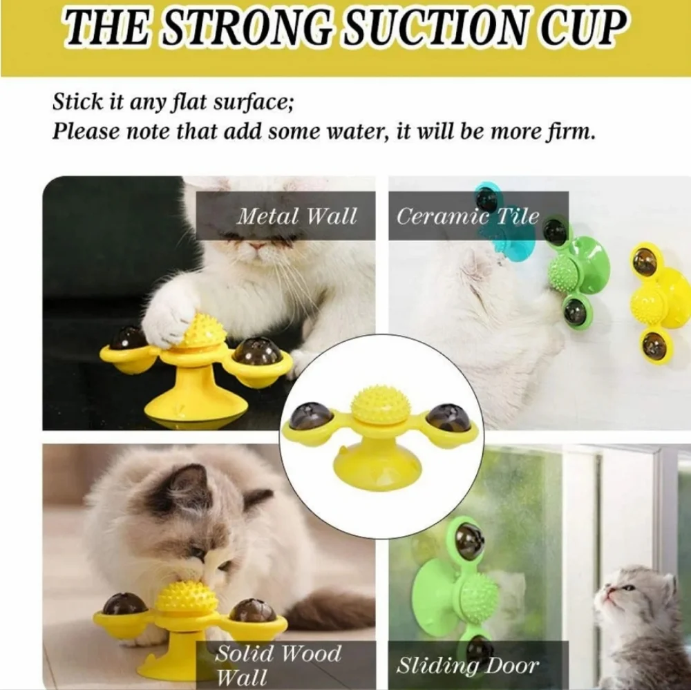 Cat Windmill Spinning‎ Toy, Interactive Cat Toy Cat Pet Grooming